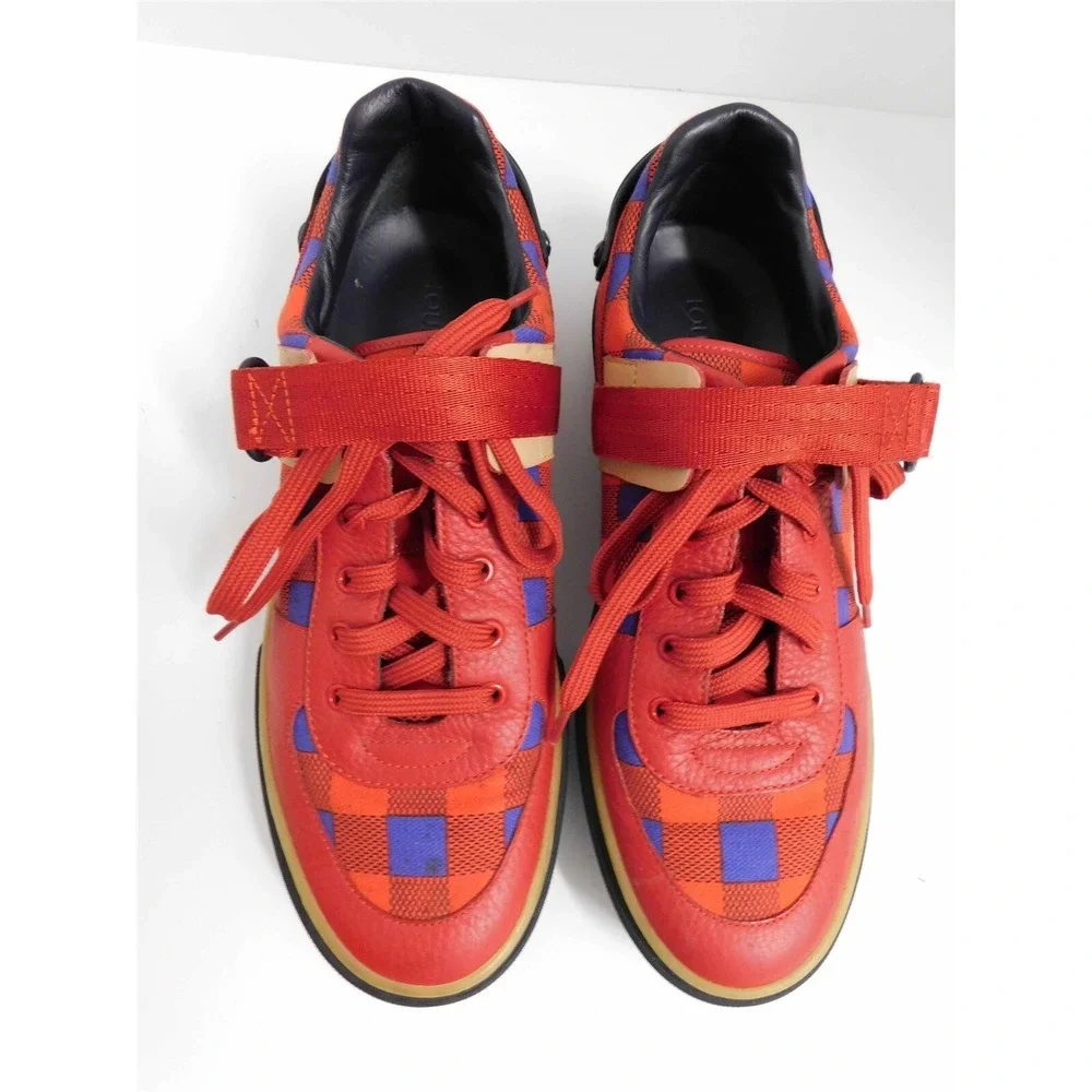 Louis Vuitton Masai Runway Damier Red Blue Checker Sneakers sz 6 - Picture 3 of 9